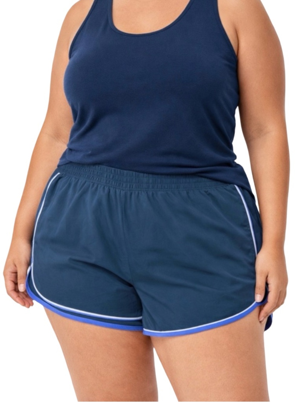 Athletic Works Core Piped Run Shorts XXXL 22 Navy Blue NWT